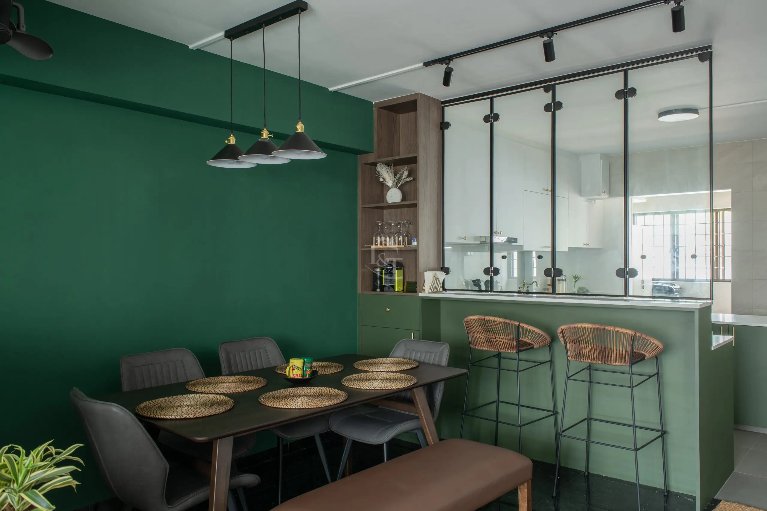 Stylish café-style dining interior
